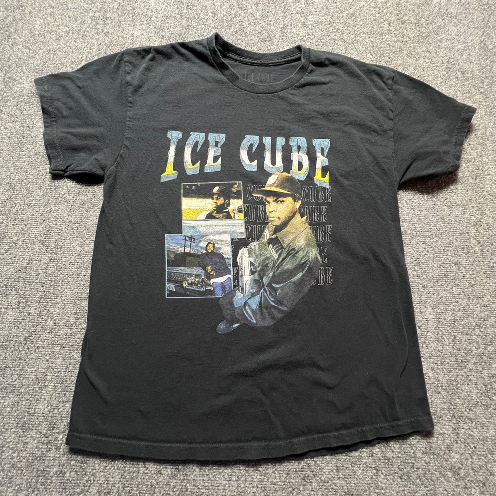 Ice Cube Graphic T-Shirt Mens Medium Black Hip Hop Rap Tee 80s‎ 90s Y2K